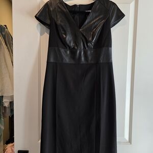 Elegant Black Faux Leather Dress